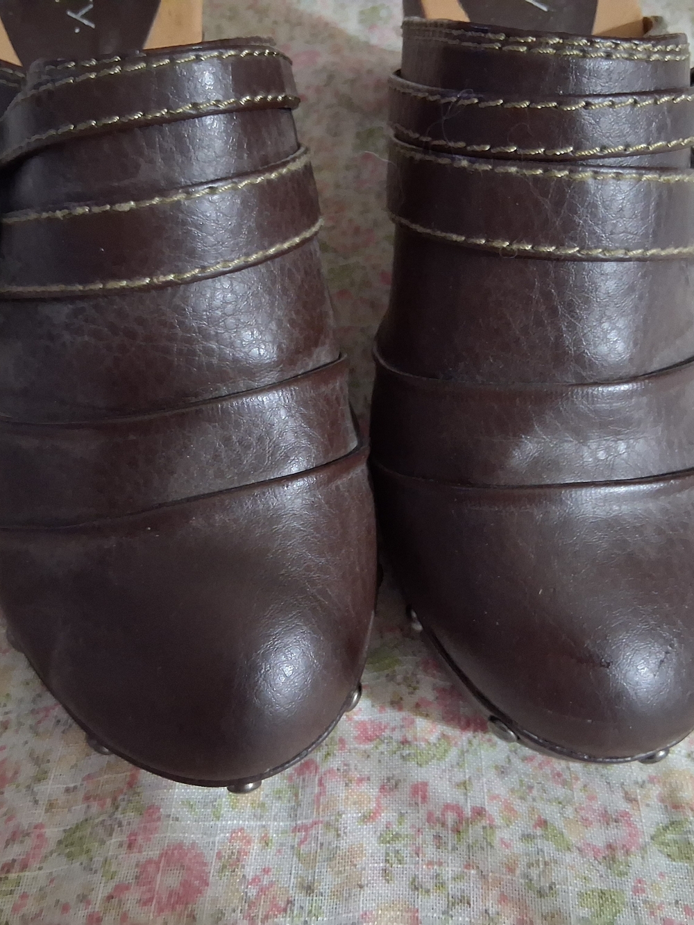 Relativity Women's Dark Brown Buckle Clog Mules - Picture 2 of 3